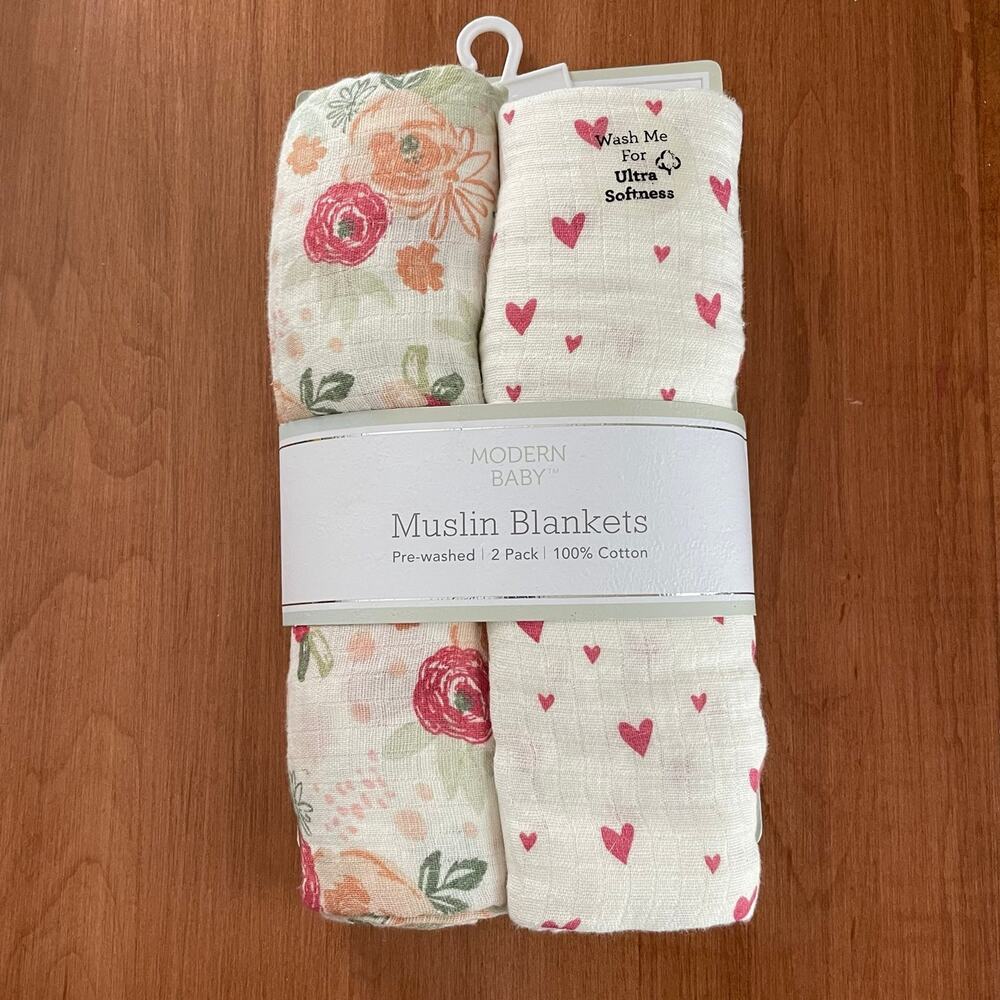 Muslin Blankets - Swaddles 100% cotton 2 pack